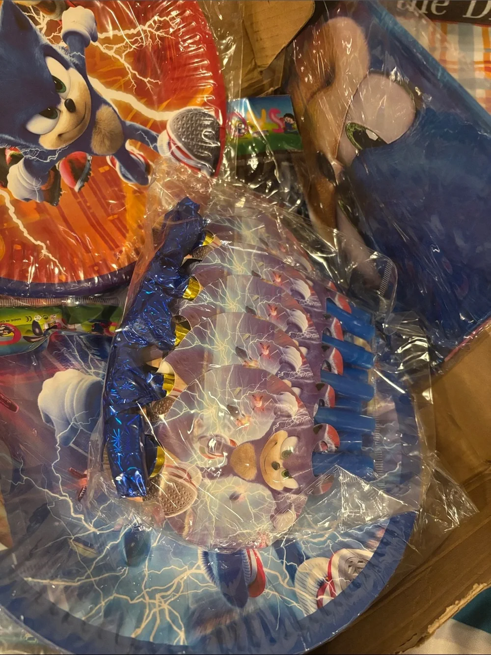 Sonic Themed Blue Party Napkins - Official Character Design